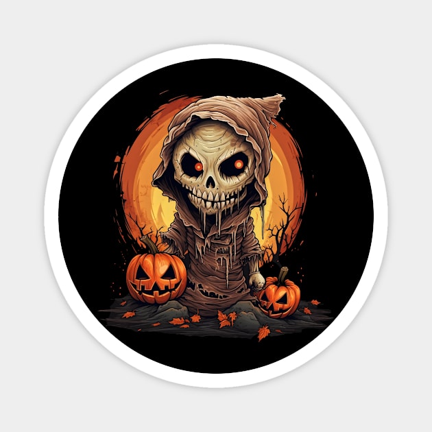 Eerie Halloween Ghoul, Spooky Season Delight Magnet by Captain Peter Designs